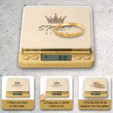 Street Kingz Gold Digital Jewelry Scale - High Precision 1000g Capacity Portable Food Scale with Multi- Unit Conversion & Piece Counting - Mini Scale Includes 2 Weighing Bowls Street Kingz