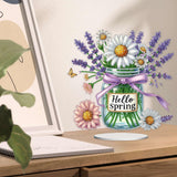 VODAPYC Spring Diamond Art Tabletop Painting Kit, DIY Stand Up Double Sided Special Shaped Diamond Painting Desktop Ornament(Lavender) VODAPYC