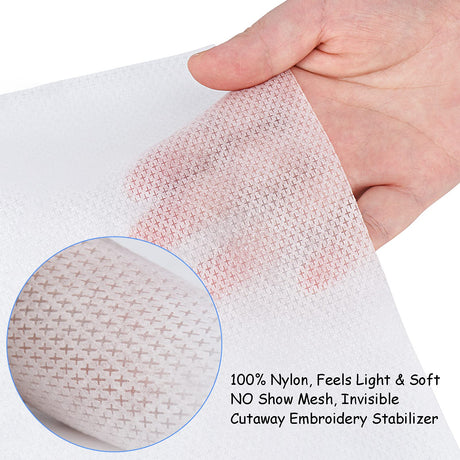 Simthread Iron on Fusible No Show Mesh Cut Away Stabilizer Backing for Embroidery and Sewing - Weight 1.9 Ounces 12" x 10 Yards/Roll Simthread