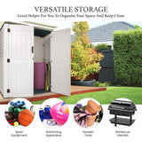 Plainsity Outdoor Storage Cabinet, 52 Cu ft Resin Storage Box for Patio Garden Yard - Weatherproof Outdoor Storage Shed for Tools Pool Supplies - Lockable Vertical Storage Shed Plainsity