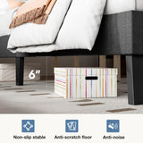 DUMOS Twin Bed Frames with Headboard, Wooden Twin Platform Bed No Box Spring Needed, Fabric Upholstered Bed Frame with Adjustable Headboard, 800LBS Support,Noise Free, Dark Grey DUMOS