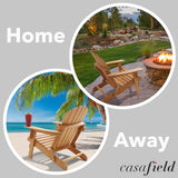 Casafield Oversized Folding Adirondack Chair, Set of 4 Cedar Wood Outdoor Fire Pit Lounge Chairs for Patio, Deck, Yard, Lawn and Garden Seating, Partially Pre-Assembled - Natural Casafield