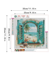 Beach Diamond Art Kits for Adults, Easy Crafts 5D Diamond Painting Dot Kit for Adult Beginners, Ocean Landscape DIY Round Dots Full Drill Diamonds Paintings Arts for Home Wall Decor Gifts 12X12 Inch Luckyrichrui