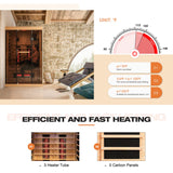 BNEHS Infrared Sauna, 1-2 Person Home Sauna with 10 Minutes Warm-up Heater Tube& Carbon Panels, Personal Sauna for Home with Door Handle to Hold Cell Phones and IPad, Panoramic Tempered Glass BNEHS