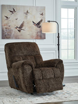 Signature Design by Ashley Rampant Casual Manual Rocker Recliner with Pillow-Top Arms, Dark Brown Signature Design by Ashley