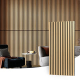 Art3d 2 Wood Slat Acoustic Panels for Wall and Ceiling - 3D Fluted Sound Absorbing Panel with Wood Finish - Oak Art3d
