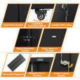 Firstsky Metal Garage Storage Cabinet with 2 Doors, Adjustable Rolling Tool Storage Cabinet with Lock, 71" Steel Locking Tool Cabinet with Wheels and Shelves for Garage, Warehouse(Black, 71" H) Firstsky