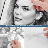 AGPTEK 48 PCS Sketch Drawing Tools, 20 Blending Stumps Set and 2 Sandpaper Pencil Sharpeners, Pencil Extension, Erasers,20 sponge replacement heads & 1 Felt Bag for Student Sketch Drawing Accessories AGPTEK