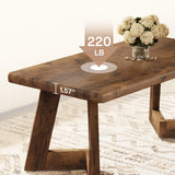 Tribesigns Coffee Table, Farmhouse Center Table with V-Shaped Legs, 47.2 x 23.6 Inches Rectangle Living Room Tables, Easy to Assemble, Rustic Brown Tribesigns