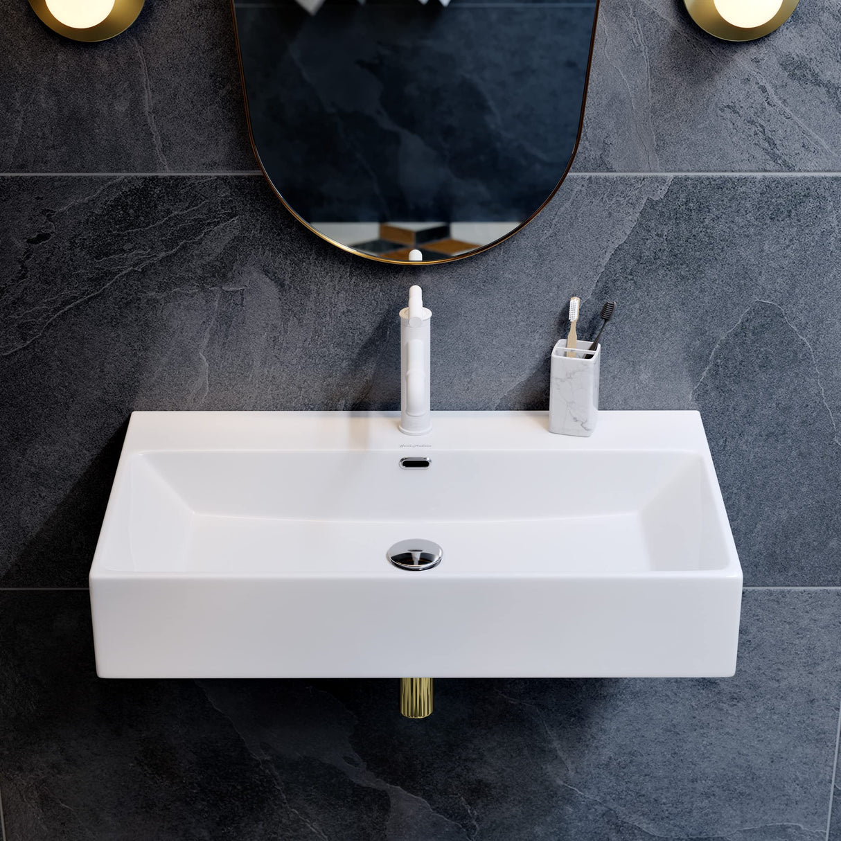 Claire 30” Rectangle Wall-Mount Bathroom Sink Swiss Madison