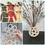 Unfinished Wooden Rings for Craft, Natural Wood Rings Without Paint for Pendant Connectors, Jewelry, DIY Making, Crafts & Home Decor (55mm, 20 Pack) yuntop