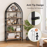 LITTLE TREE 74.8" Tall Bookshelf, 5-Tier Heavy Duty Metal Rack, Large Load-Bearing Capacity, Versatile Shelf for Living Room, Kitchen, Bedroom, Bathroom, Study LITTLE TREE