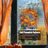 Eiflow Thanksgiving Diamond Art Hanging Kit for Adult Pumpkin Wreath, DIY Acrylic Diamonds Painting Ornament Double Sided Pendant Board Kit(Hello Fall) Eiflow