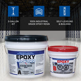 MPC-100 3-Gallon Floor-and-Countertop Epoxy-Resin Kit, Includes 20-Inch Squeegee Trowel, 18-Inch Roller, 18-Inch Roller Frame, and Spiked Shoes Master Protective Coatings