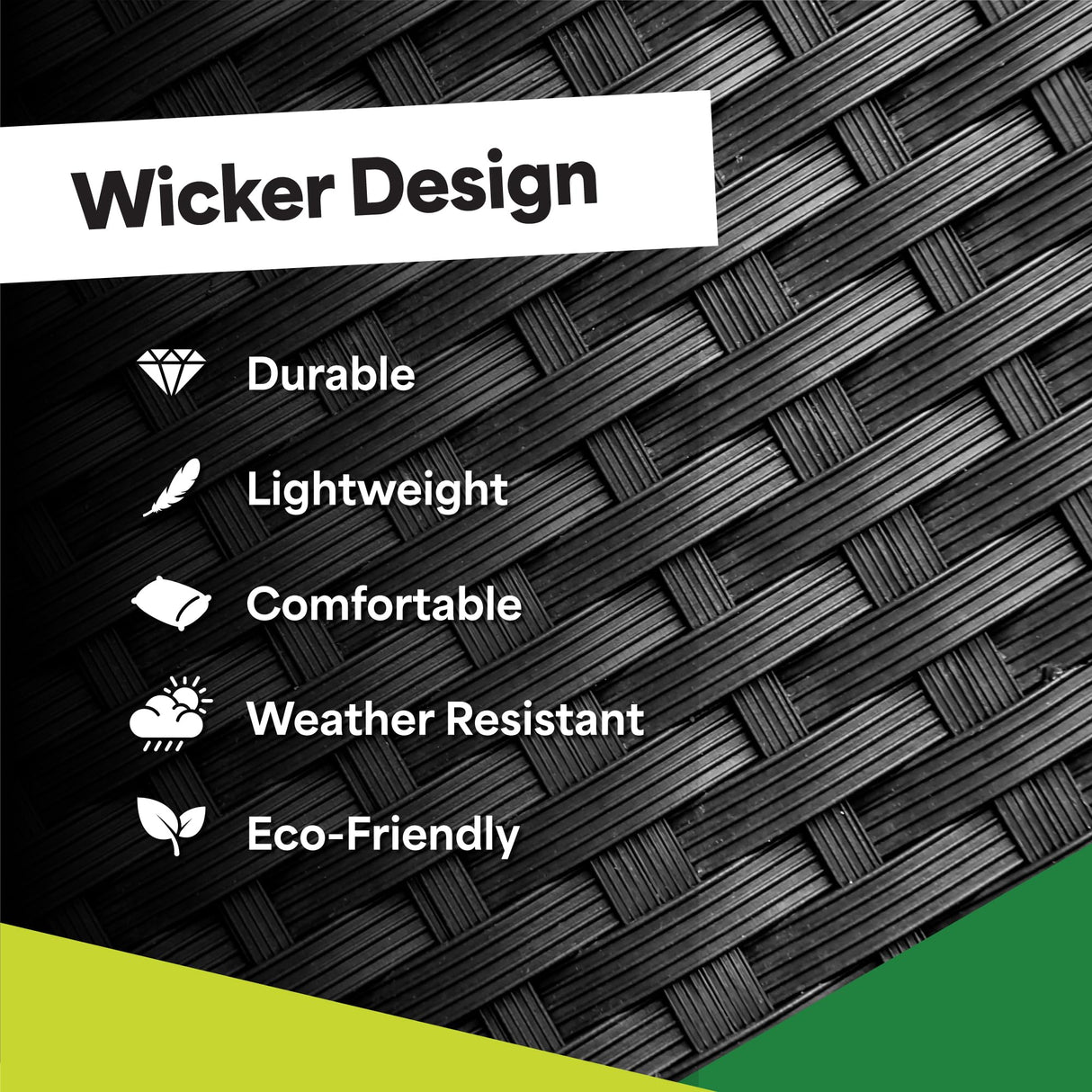 EconoHome 4-Piece Outdoor Patio Furniture Set - Patio Set with 2 Rattan Chairs, 1 Loveseat & 1 Glass -Top Coffee Table - Weather-Proof Wicker with Cushions - Conversation Set for Porch, Balcony, Lawn EconoHome