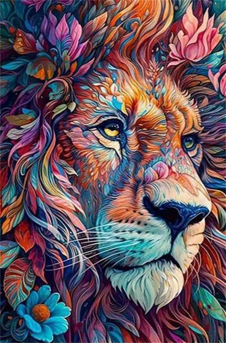Lion Paint by Numbers Kits for Adults,Easy Adult Painting by Number on Canvas for Beginner, DIY Watercolor Painting for Gift Home Decor Relax. (Lion) Hestarcul