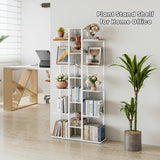 DGSANDGO 5-Tier Small Space Bookshelf,Sturdy Compact Bookcase for Study Room/Bedroom,Easy Assembly Wooden Storage Shelf（7.8” D,White） DGSANDGO