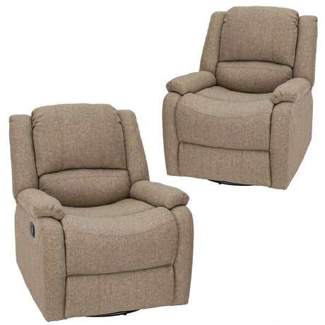 RecPro Charles Collection | 30" Zero Wall RV Recliner | Wall Hugger Recliner | RV Living Room (Slideout) Chair | RV Furniture | RV Chair | Cloth (Oatmeal, 2 Chairs) RecPro