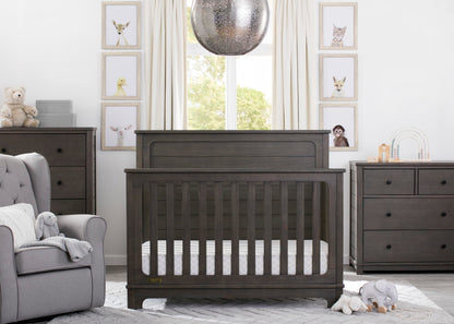 Delta Children Simmons Kids Slumbertime Monterey 4-in-1 Convertible Crib, Rustic Grey