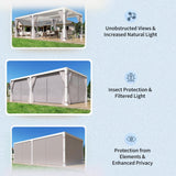 YOLENY Louvered Pergola 10x20, Aluminum Gazebo with Adjustable Waterproof Roof, Curtains and Netting Included, Deck and Backyard, White YOLENY