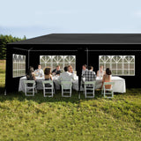 SEALAMB Black Party Canopy Tent 10x20FT with 6 Removable Waterproof Sidewalls, Outdoor Large Canopy Tent Paito Gazebo Party Tent Wedding Tents for Backyard SEALAMB
