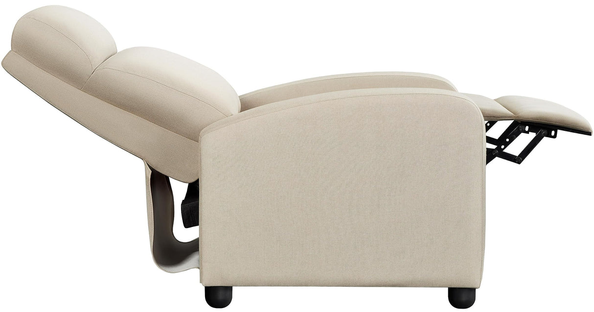 Topeakmart Fabric Recliner Sofa Push Back Recliner Chair Adjustable Modern Single Reclining Chair Upholstered Sofa with Pocket Spring Living Room Bedroom Home Theater Beige Topeakmart