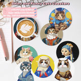 Puraikcmi 8PCs Diamond Paintings Coasters Kits Set With Holder, Cat Diamond Art, Crafts DIY Funny Adult Craft Diamond Dots Gift Puraikcmi