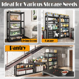 Rufokisa 40in Wide Garage Shelving Heavy Duty，2500lbs Large Loads Adjustable Garage Storage Shelves,All Metal Storage Racks and Utility Rack Shelves, 40”W x 18”D x 72”H (Black) Rufokisa