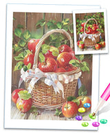 MOER SKY Foods Diamond Painting Kits for Adults, Apples Diamond Painting Art Kit for Adult, DIY Full Drill Gem Art with Diamonds for Home Wall Decor Gifts 12x16 Inch MOER SKY