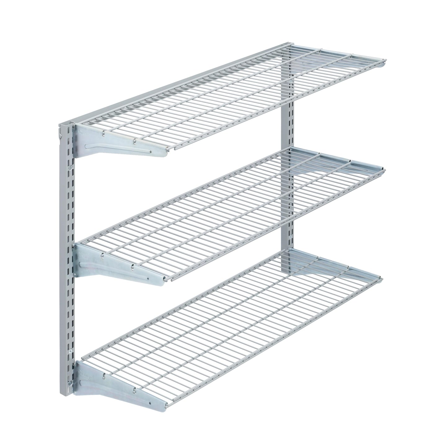 Triton Products 1795 Storability 34-Inch Length by 32-Inch Height Wall Mount Shelving Unit with 3-Wire Shelves, Grey