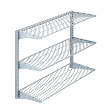 Triton Products 1795 Storability 34-Inch Length by 32-Inch Height Wall Mount Shelving Unit with 3-Wire Shelves, Grey Triton Products