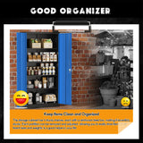 Greenvelly Metal Garage Storage Cabinet with Doors and Shelves, 72" Steel Lockable File Cabinet,Office Storage Cabinet Tall Metal Cabinet for Garage Office School Gym Warehouse(Black Blue) Greenvelly