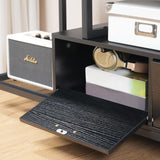 HOOBRO TV Stand with LED Light and Power Outlets for TVs up to 65 Inch, TV Media Console with Double-Door Cabinet, Gaming Entertainment Center for Living Room Bedroom, Black BB48UDDS01 HOOBRO