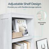 LINSY HOME 5-Shelf Bookcase, Narrow Bookshelves Floor Standing Display Storage Shelves 68 in Tall Bookcase Home Decor Furniture for Home Office, Living Room, Bed Room - White Oak LINSY HOME