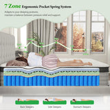 Onlylucky King Size Mattress - 14 Inch Gel Memory Foam Mattress with Individual Pocket Spring for Pressure Relief & Motion Isolation, Premier Comfort Night Sleep, Enhanced Support Hybrid King Mattress Onlylucky