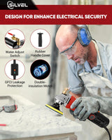 SILVEL 860W Wet Polisher, 4 inch Wet Stone Polisher with 6 Variable Speeds, 110V Granite Polisher with 7 Diamond Polishing Pads for Granite, Marble, Concrete, Stones SILVEL