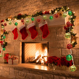 iShabao Christmas Decorations Lights, 13.5ft 20 Led Battery Christmas Lights with Timer & 8 Modes, Christmas Ball Ornaments Lights for Xmas Tree Wreath Window Wall Home Garden Outdoor Indoor Decor iShabao