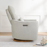CHITA Swivel Rocker Recliner Chair, Power Nursery Glider Recliner, Nursery Rocking Chair with Adjustable Power Headrest, FSC Certified, Solid Wood Base, Crockery (Gray) CHITA