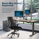 Vari Electric Standing Desk - 60x30 VariDesk, Adjustable Height Stand Up Computer Desk - Dual Motor with Memory Presets, Stable T-Style Legs- Home Office Essentials - Walnut Vari