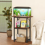 Snughome 10-20 Gallon Fish Tank Stand, Aquarium Stand 2-Tier Storage Shelves, Heavy Duty Terrarium Stand for Home Office Fish Tank Shelf, 24" L x 11.8" W x 30.7" H, Rustic Brown Snughome