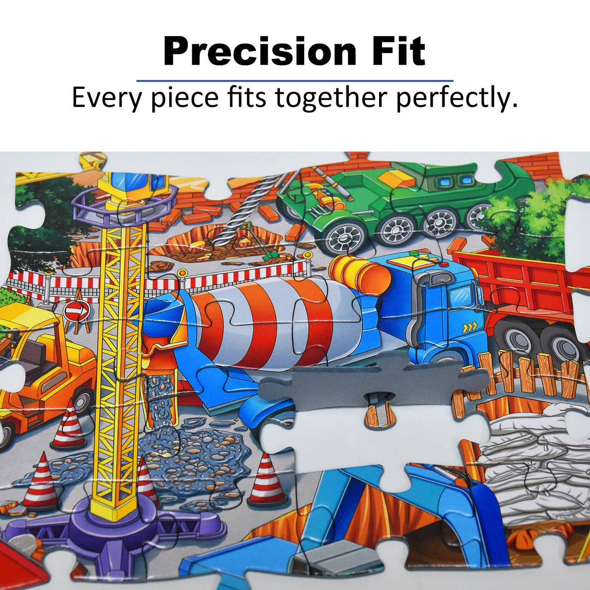 Puzzles for Kids Ages 4-8 6-8 8-10 Year Old - Busy Engineering Vehicle - 100 Pieces Jigsaw Puzzle for Kids 100 Piece Puzzle for Adults Learning Educational Puzzles for Boys Girls HUADADA