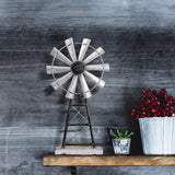 MODE HOME Charming Tall Galvanized Windmill Decor, Metal Windmill Accent for Farmhouse Shelf Decor and Living Room, Adding a Touch of Rustic Farmhouse Decor to Your Home Space MODE HOME