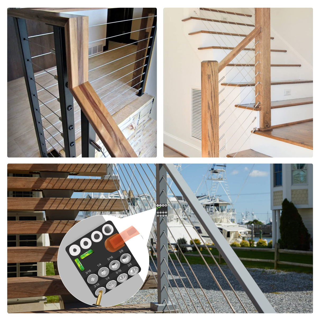 Drill Guide,30 45 90 Angled Drill Guide Jig with 2 Torpedo Level 4 Sizes Drill Hole Guide Jig Use on Flat Surfaces, Round Parts, and Corners Angled Straight Hole ENGYNC