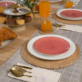 Eco Crave Jute Round Woven Placemats Set of 6, Natural 13 Inch Boho Farmhouse Rustic Hand Woven Place mat for Dining Table Decor, Wicker Chargers Heat Resistant Easy to Clean and Non-Slip Placemat Eco Crave