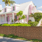 SHYDZYYC Brown 6FT X 16.4FT Reed Fencing Roll, Balcony Privacy Reed Shade Bamboo Fencing Garden Fence Border, Wind Block Sunshade Fence Screen for Outdoor Yard Patio Flower Bed Edge SHYDZYYC