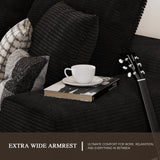 GLAMOUT 105" Convertible Sectional Couch with L-Shape Chaise, Modern Modular Sofa with Deep Seat, 3-Seater Comfy Cloud Couches for Living Room, Bedroom, No Assembly Required, Black GLAMOUT