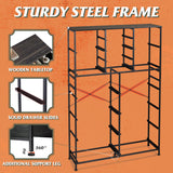 WLIVE 16 Drawers Dresser, Tall Dresser for Bedroom, Closet, Hallway, Storage Dresser Organizer unit, Large Dressers & Chests of Drawers with Fabric Bins, Charcoal Black Wood Grain Print WLIVE