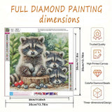5D Animals Diamond Painting Kits for Adults, Raccoon Family Diamond Art Kits for Adults Beginner, DIY Full Drill Diamond Dot Gem Painting for Home Wall Decor 13.78x13.78inch BYGFHLYW