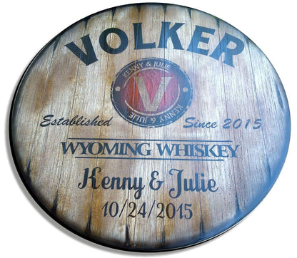 Personalized Table Top Inspired by Old Whiskey & Wine Barrel Lids, Custom Gifts for Men, Rustic Living Room Home Bar Man Cave Wood Furniture, Size 16/20/24/30/36/40/42/46 Inch