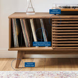 Modway Render Mid-Century Modern 37" Vinyl Record Display Stand in Walnut, 37 Inch Modway